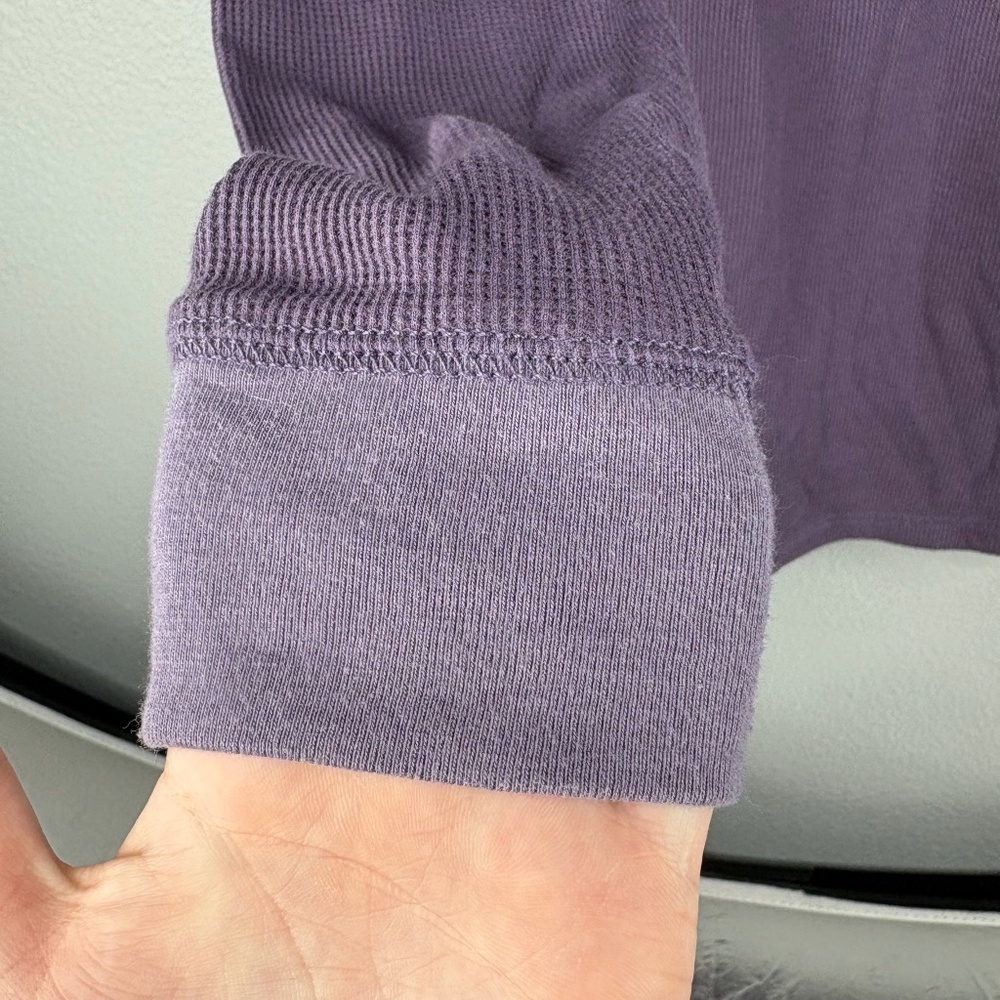 Eddie Bauer Women's Purple Henley Waffleweave Longsleeve - Picture 3 of 10